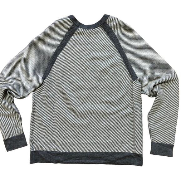 NEW TOAD&CO Strahlhorn Crew Sweater in Gray Stripe  Lambswool Nylon  SZ L - Picture 5 of 10